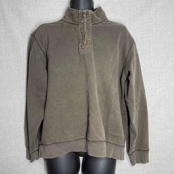 Eddie Bauer Men Sweatshirt Pullover Zip L Brown